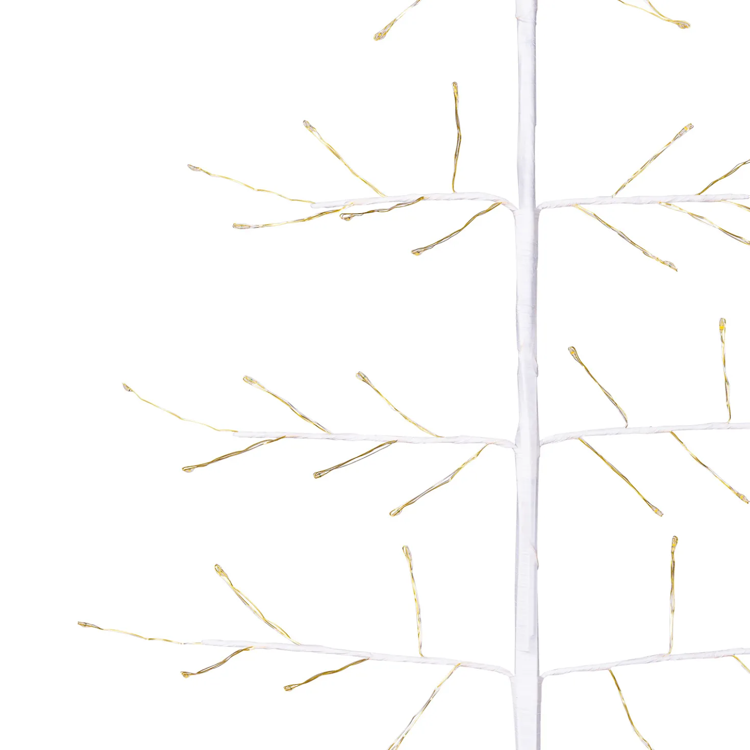 Albero Ramo di Tiglio bianco 2D h 1,8 m, 276 microled, bianco caldo, uso interno