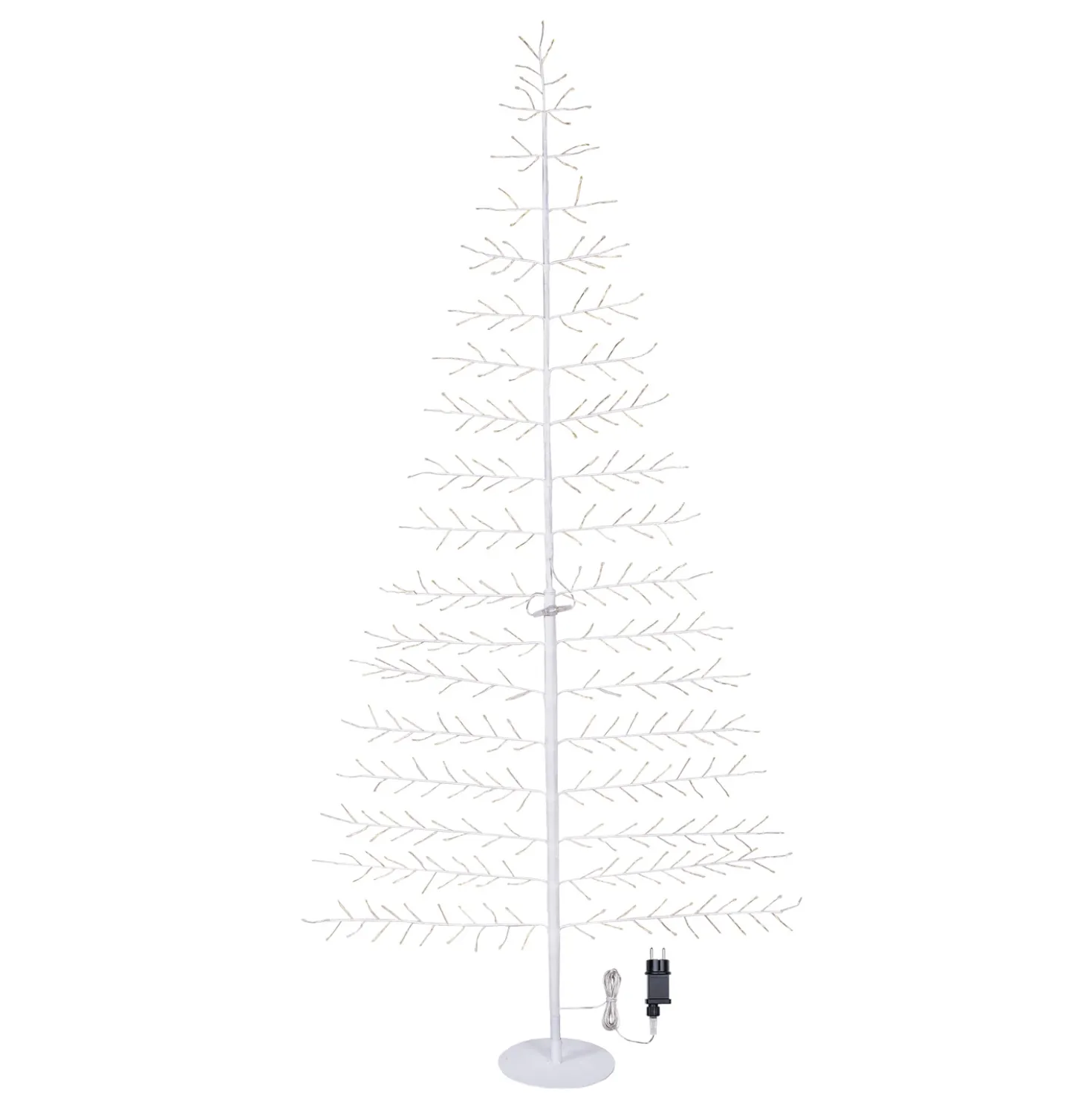 Albero Ramo di Tiglio bianco 2D h 2,1 m, 348 microled, bianco caldo, uso interno