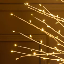 Albero Ramo di Tiglio bianco h 0,6 m, 160 microled bianco caldo, uso interno