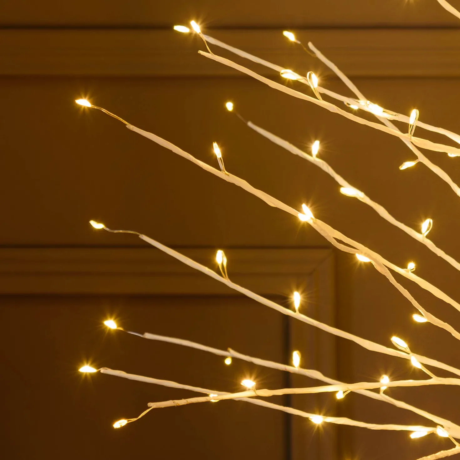 Albero Ramo di Tiglio bianco h 0,6 m, 160 microled bianco caldo, uso interno
