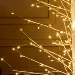 Albero Ramo di Tiglio bianco h 0,9 m, 240 microled bianco caldo, uso interno