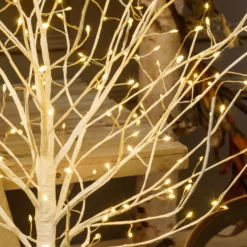Albero Ramo luminoso Leccio bianco 0,9 m, 240 microled bianco caldo
