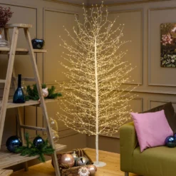 Albero Ramo luminoso Tiglio bianco 2,3 m, 1560 microled bianco caldo, uso interno