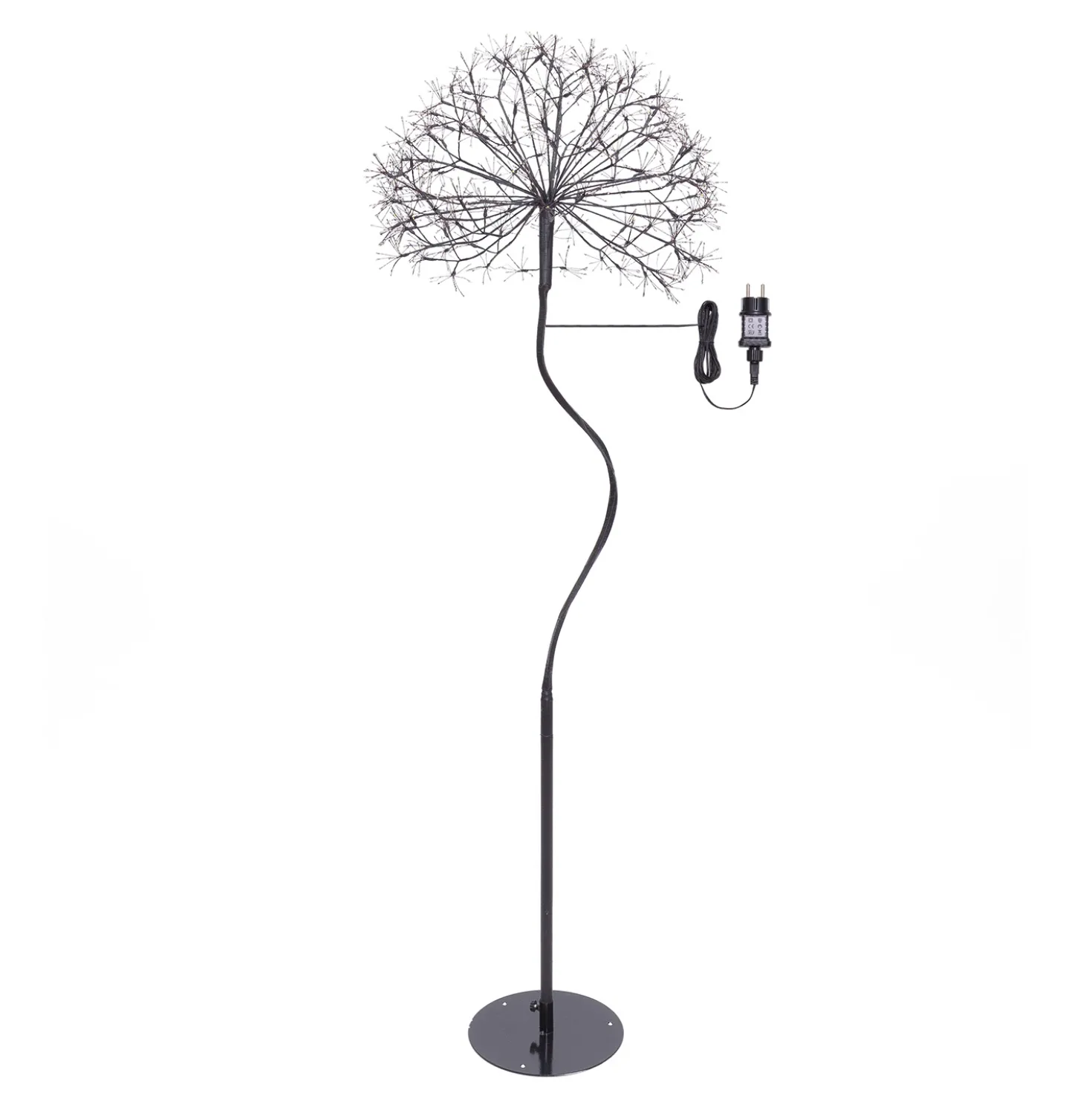 Albero Ramo sfera RICCO nero, h 160 cm, 1350 microled bianco caldo, uso interno