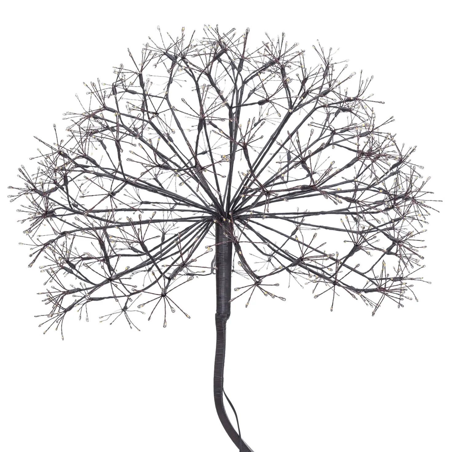 Albero Ramo sfera RICCO nero, h 160 cm, 1350 microled bianco caldo, uso interno