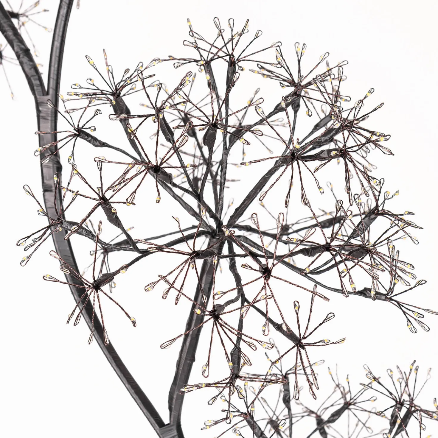 Albero Ramo 5 sfere RICCO nero, h 1,7 m, 1800 microled bianco caldo, uso interno