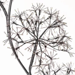 Albero Ramo 5 sfere RICCO nero, h 1,2 m, 1200 microled bianco caldo, uso interno