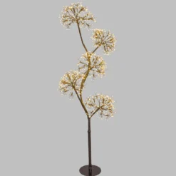 Albero Ramo 5 sfere RICCO nero, h 1,2 m, 1200 microled bianco caldo, uso interno