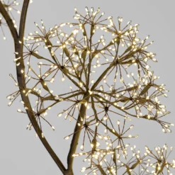 Albero Ramo 5 sfere RICCO nero, h 1,2 m, 1200 microled bianco caldo, uso interno