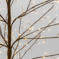 Albero Ramo Tiglio marrone h 1,5 m, 640 microled bianco caldo, uso interno