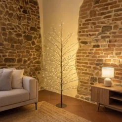 Albero Ramo Tiglio marrone h 1,5 m, 640 microled bianco caldo, uso interno