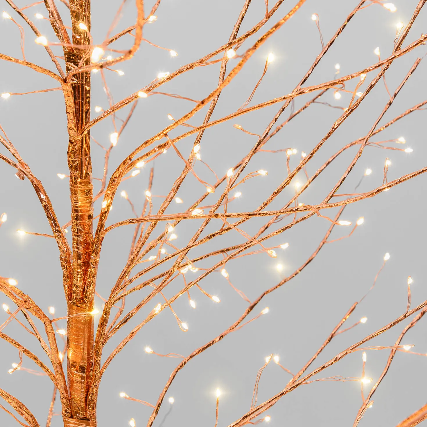 Albero Ramo Tiglio oro rosa h 1,7 m, 784 microled bianco caldo, uso interno