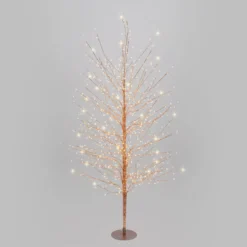 Albero Ramo Tiglio oro rosa h 1,7 m, 784 microled bianco caldo, uso interno