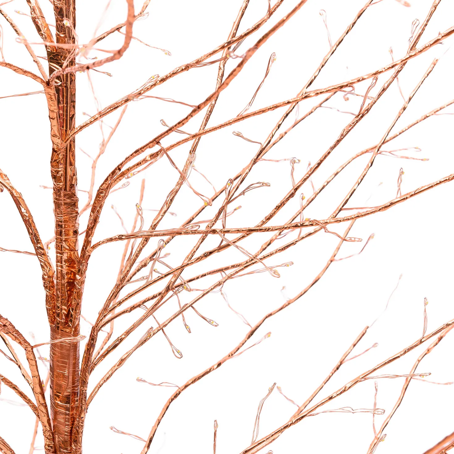 Albero Ramo Tiglio oro rosa h 1,7 m, 784 microled bianco caldo, uso interno
