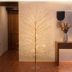 Albero Ramo Tiglio oro rosa h 1,7 m, 784 microled bianco caldo, uso interno