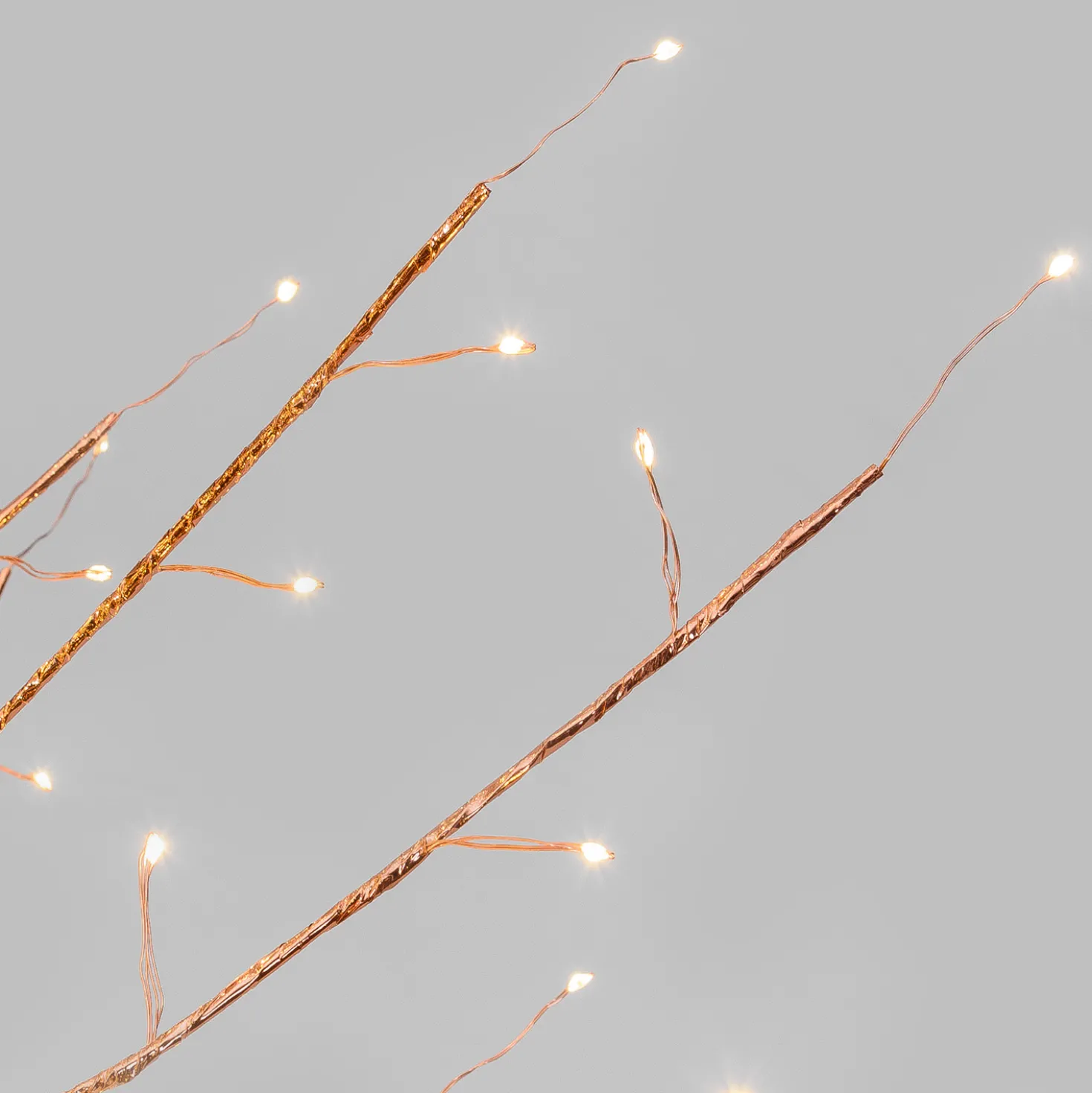 Albero Ramo Tiglio oro rosa h 1,7 m, 784 microled bianco caldo, uso interno