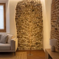 Albero Ramo Tiglio oro rosa h 2 m, 1120 microled bianco caldo, uso interno