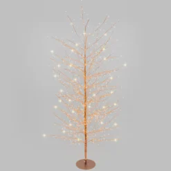 Albero Ramo Tiglio oro rosa h 2 m, 1120 microled bianco caldo, uso interno