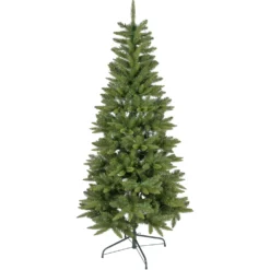 Albero Slim in finto pino 180 cm, 300 led integrati bianco caldo