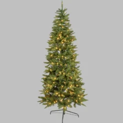 Albero Slim in finto pino 210 cm, 400 led integrati bianco caldo
