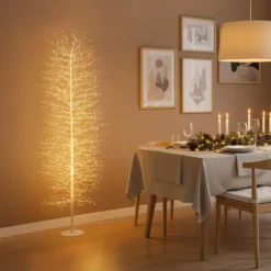 Albero Slim Ramo di Tiglio bianco h 1,7 m, 1416 microled bianco caldo, uso interno