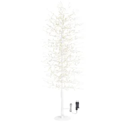 Albero Slim Ramo di Tiglio bianco h 1,1 m, 792 microled bianco caldo, uso interno
