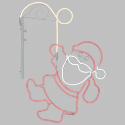 Babbo Natale appeso in tubo effetto neon led