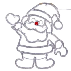 Babbo Natale in tubo luminoso, h 65 cm, 283 led bianco freddo e rossi