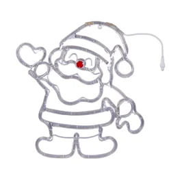 Babbo Natale in tubo luminoso, h 65 cm, 283 led bianco freddo e rossi