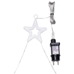 Babbo Natale su scala luminosa, h 200 cm, Dual LED bianco caldo e multicolor