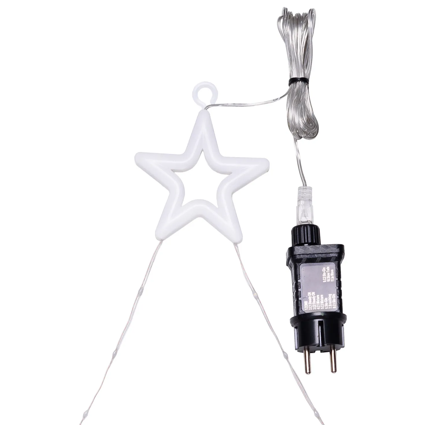 Babbo Natale su scala luminosa, h 200 cm, Dual LED bianco caldo e multicolor