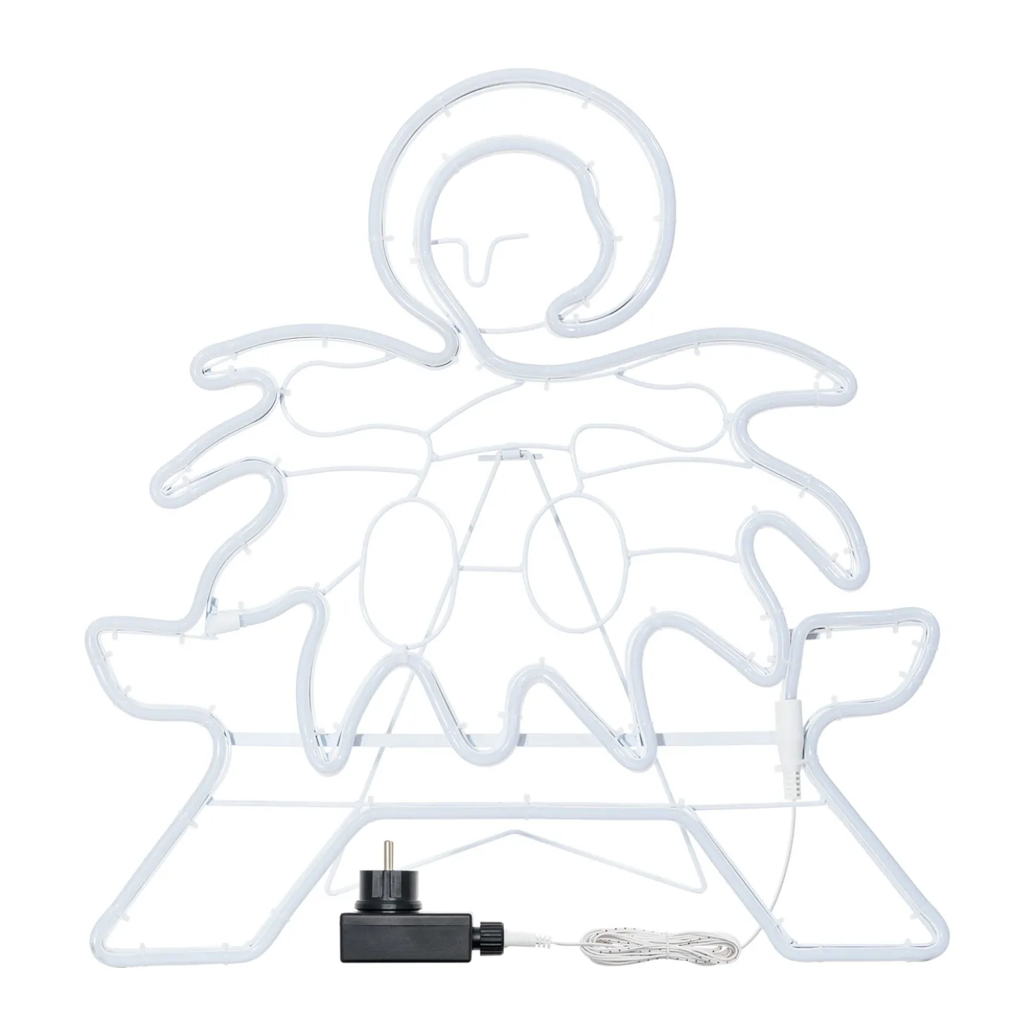 Bambino Gesù in tubo effetto neon led bianco caldo