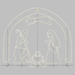 Bambino Gesù in tubo effetto neon led bianco caldo