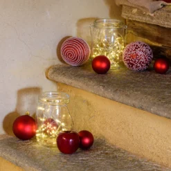 Barattolo di vetro con 80 micro led bianco caldo e freddo