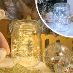 Barattolo di vetro con 80 micro led bianco caldo e freddo