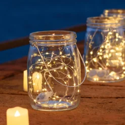 Barattolo di vetro con 80 micro led bianco caldo e freddo