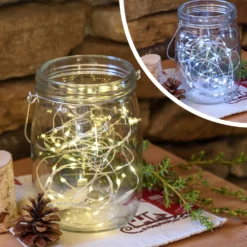 Barattolo di vetro con 80 micro led bianco caldo e freddo