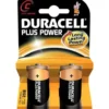2 batterie C Duracell Plus Power (mezza torcia)