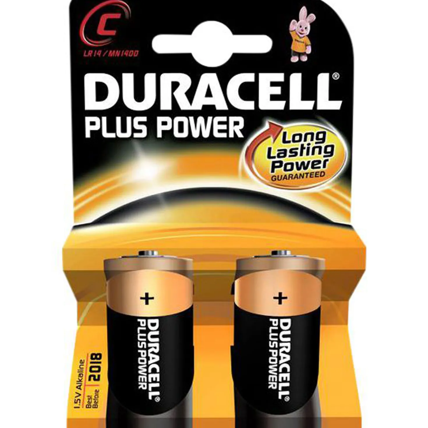 2 batterie C Duracell Plus Power (mezza torcia)