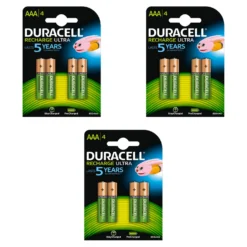12 Batterie ministilo AAA ricaricabili Duracell DU77 precaricate