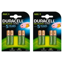 8 Batterie ministilo AAA ricaricabili Duracell DU77 precaricate