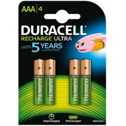 4 Batterie ministilo AAA ricaricabili Duracell DU77 precaricate