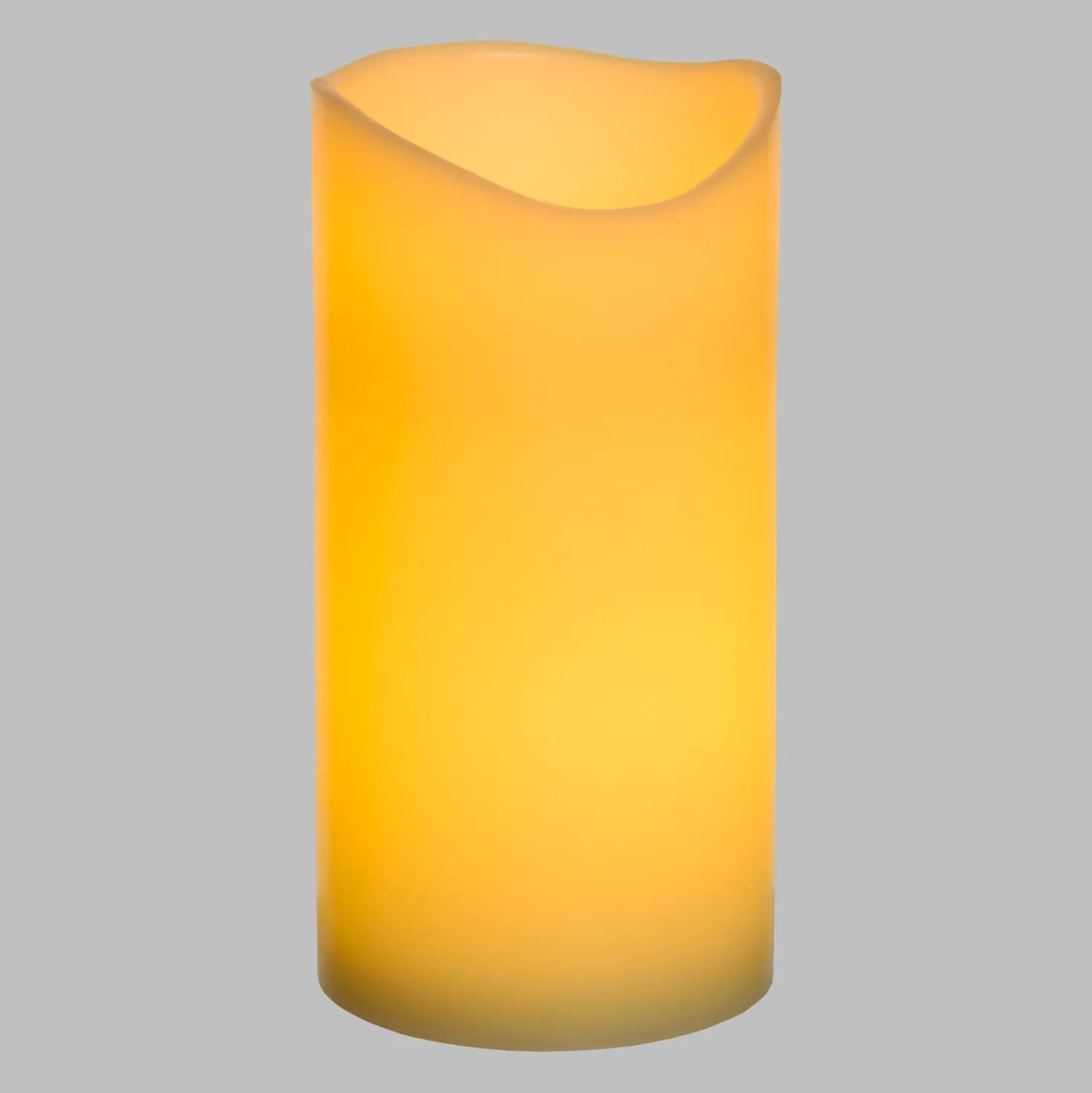 Candela avorio h 20 cm, led bianco caldo