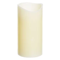 Candela avorio h 20 cm, led bianco caldo