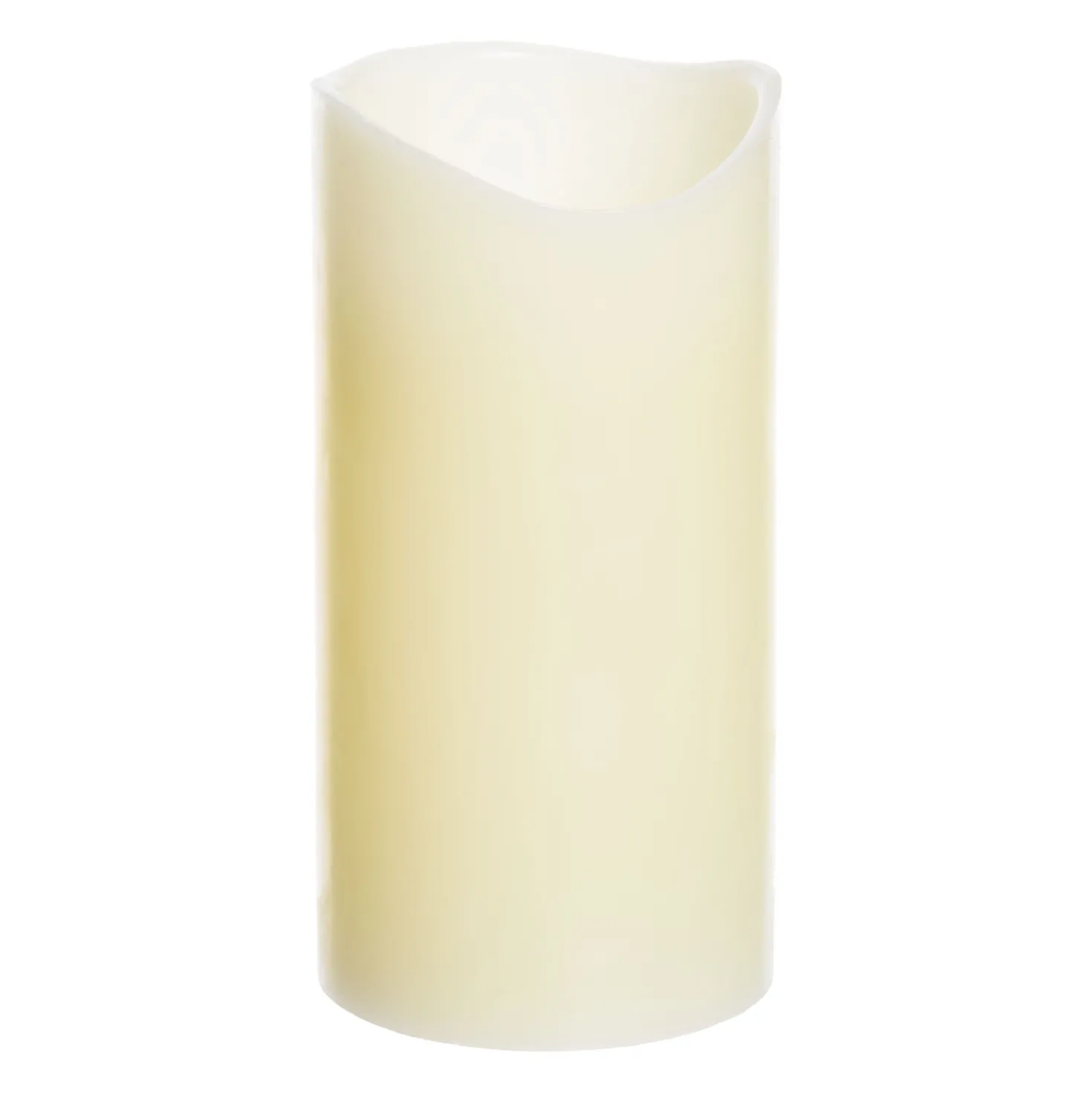 Candela avorio h 20 cm, led bianco caldo