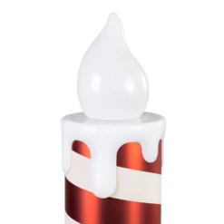 Candela Gigante bianca e rossa a batteria, h 82 cm, effetto fiamma, led bianco caldo