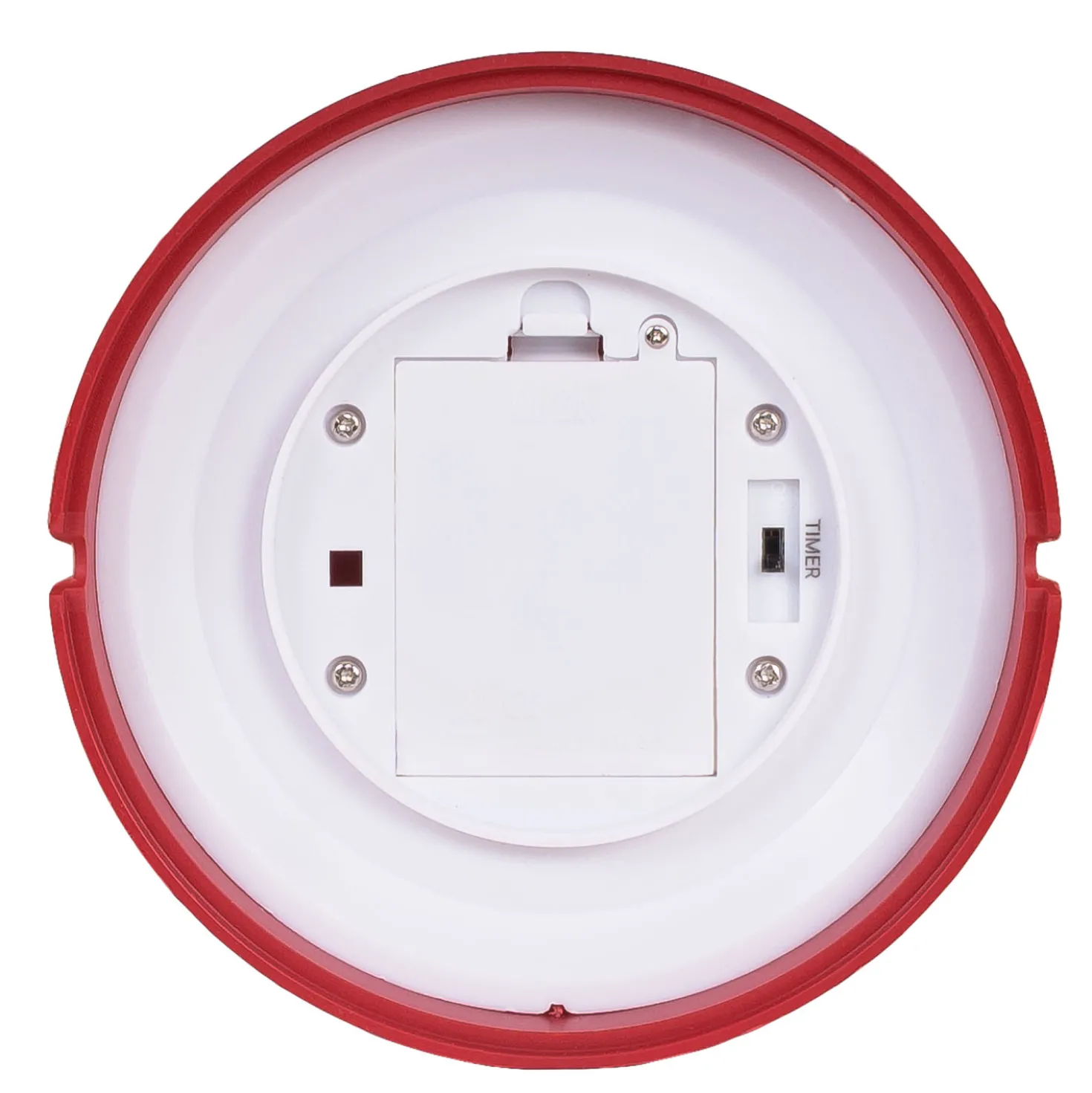 Candela Gigante bianca e rossa a batteria, h 82 cm, effetto fiamma, led bianco caldo