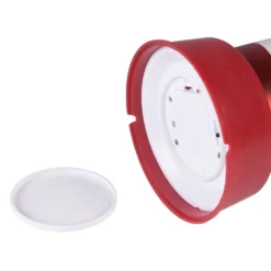 Candela Gigante bianca e rossa a batteria, h 58 cm, effetto fiamma, led bianco caldo