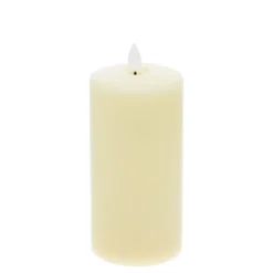 Candela in cera liscia avorio con stoppino, h 15 cm