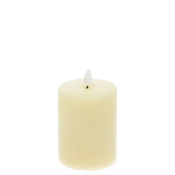 Candela in cera liscia avorio con stoppino, h 10 cm